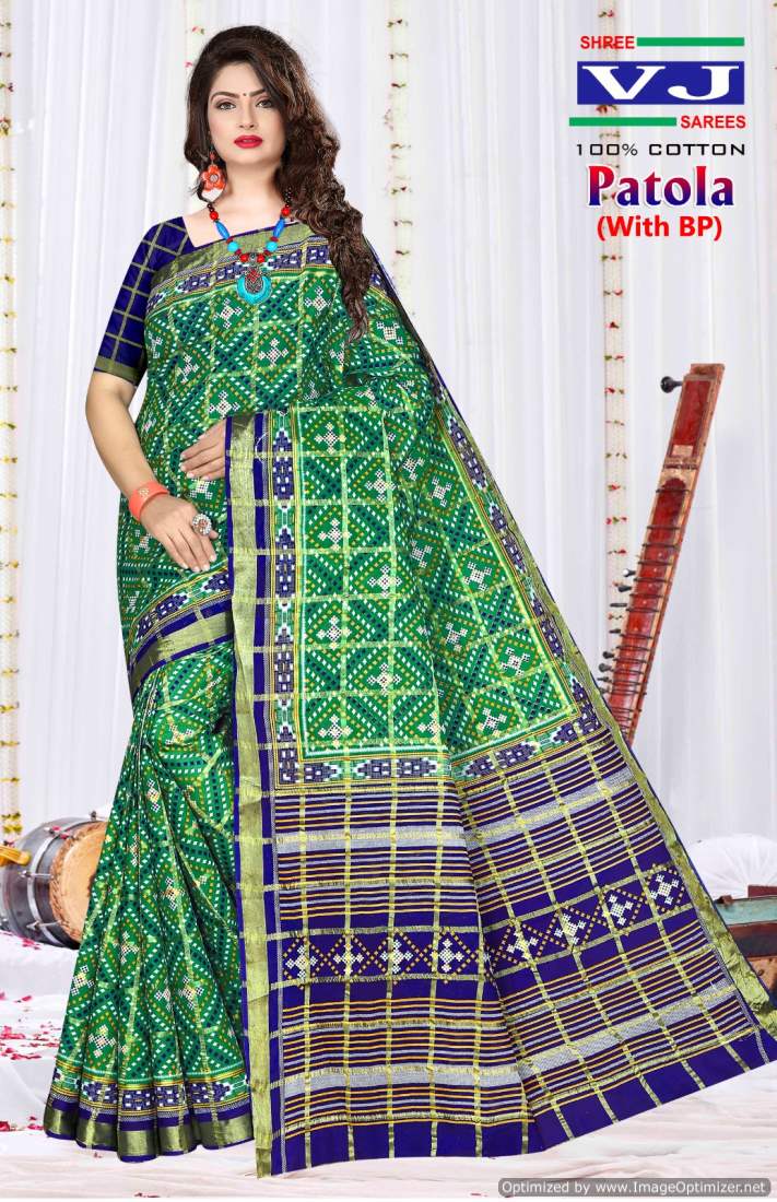 Shree Vj Patola Printed Cotton Daily Wear Sarees Wholesale Suppliers In Mumbai
